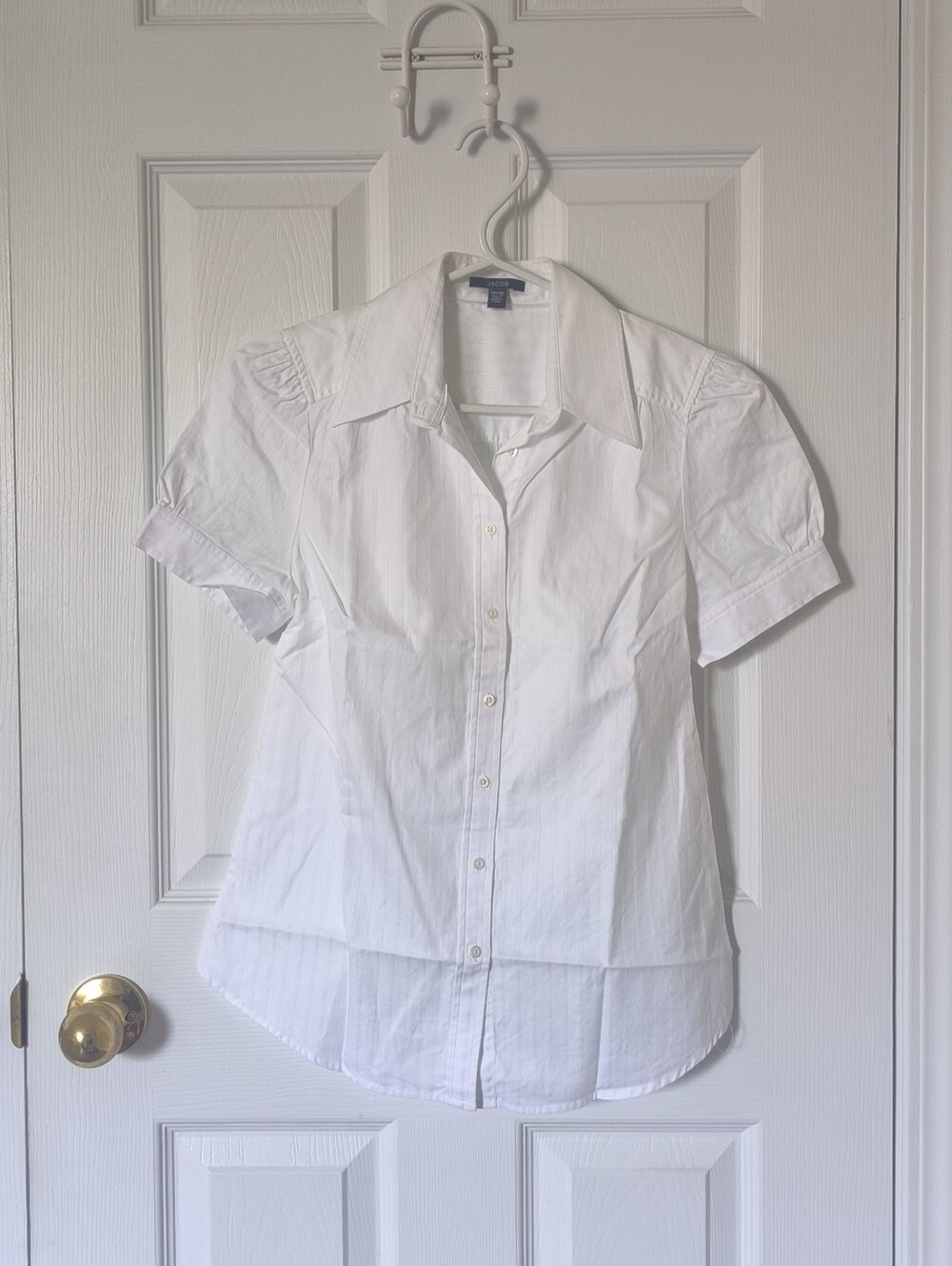 Jacob Classic White Button-Front Short Sleeve Shirt
